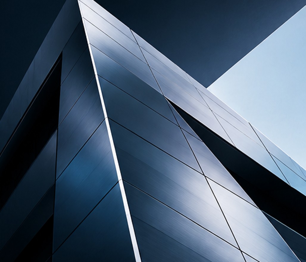 Modern geometric glass and metal architecture