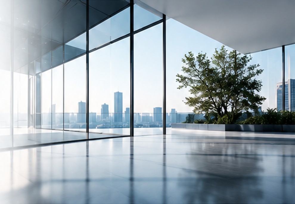 Light-filled modern architectural interior